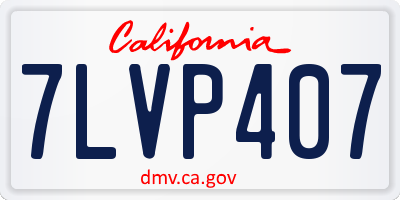 CA license plate 7LVP407