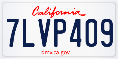 CA license plate 7LVP409