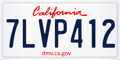 CA license plate 7LVP412