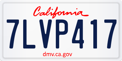 CA license plate 7LVP417