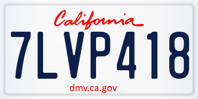CA license plate 7LVP418