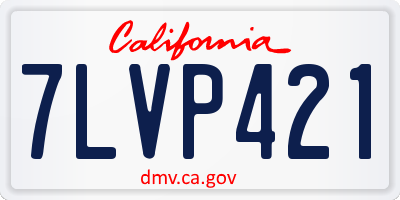 CA license plate 7LVP421