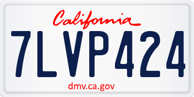 CA license plate 7LVP424