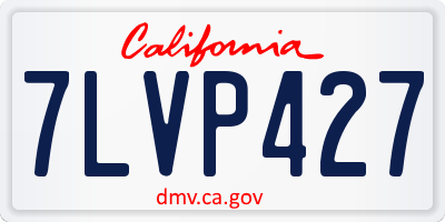 CA license plate 7LVP427