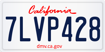 CA license plate 7LVP428