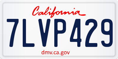CA license plate 7LVP429