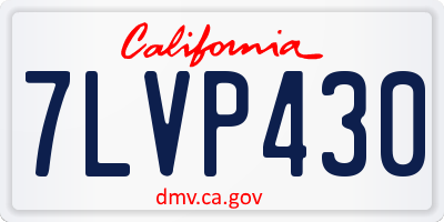 CA license plate 7LVP430