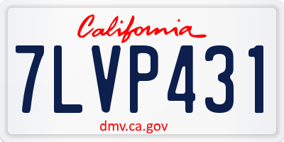 CA license plate 7LVP431