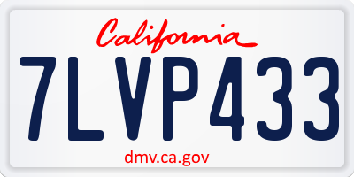 CA license plate 7LVP433
