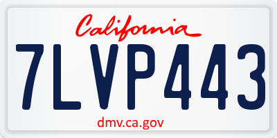 CA license plate 7LVP443