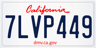 CA license plate 7LVP449