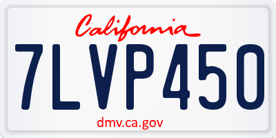 CA license plate 7LVP450