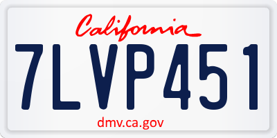 CA license plate 7LVP451