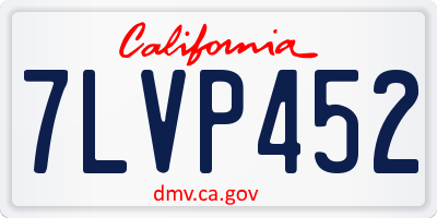 CA license plate 7LVP452