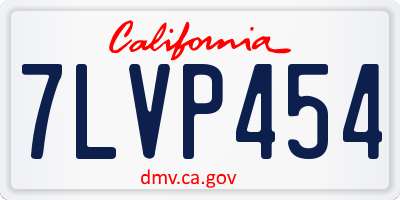 CA license plate 7LVP454