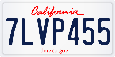 CA license plate 7LVP455