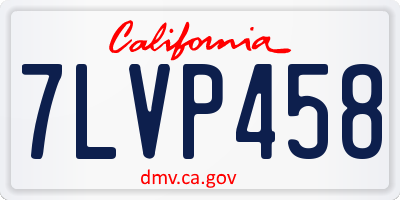 CA license plate 7LVP458