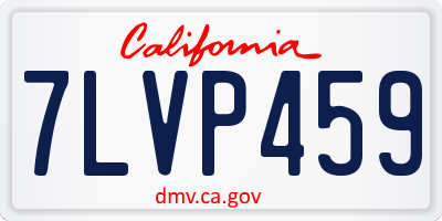 CA license plate 7LVP459