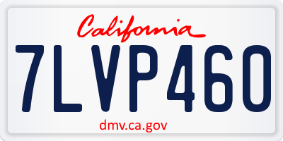 CA license plate 7LVP460