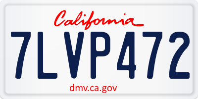CA license plate 7LVP472