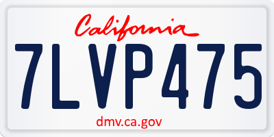 CA license plate 7LVP475