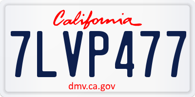CA license plate 7LVP477