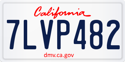 CA license plate 7LVP482
