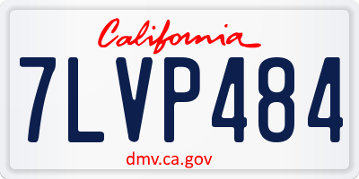 CA license plate 7LVP484