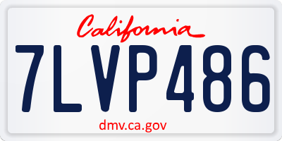 CA license plate 7LVP486
