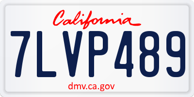 CA license plate 7LVP489