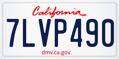 CA license plate 7LVP490
