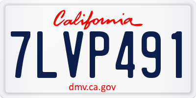 CA license plate 7LVP491