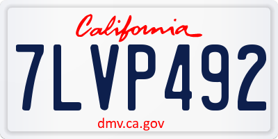 CA license plate 7LVP492