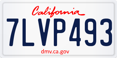 CA license plate 7LVP493