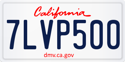 CA license plate 7LVP500
