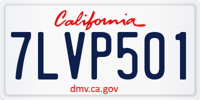 CA license plate 7LVP501