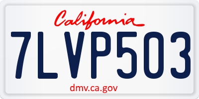 CA license plate 7LVP503
