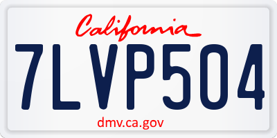 CA license plate 7LVP504
