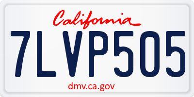 CA license plate 7LVP505