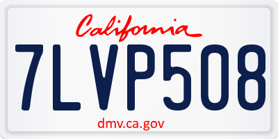 CA license plate 7LVP508