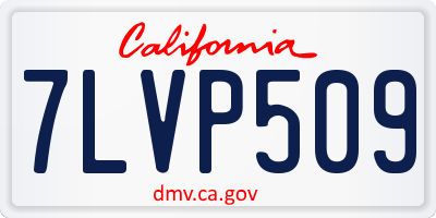 CA license plate 7LVP509