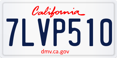 CA license plate 7LVP510