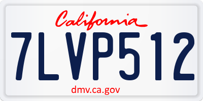 CA license plate 7LVP512