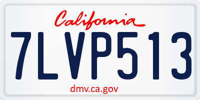 CA license plate 7LVP513