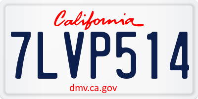 CA license plate 7LVP514