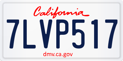 CA license plate 7LVP517