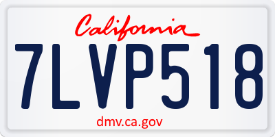 CA license plate 7LVP518