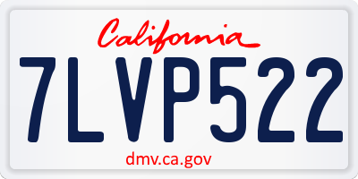 CA license plate 7LVP522