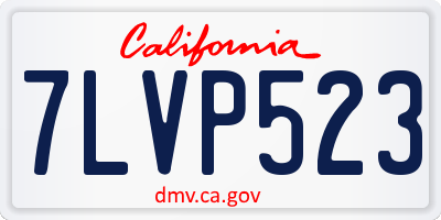 CA license plate 7LVP523