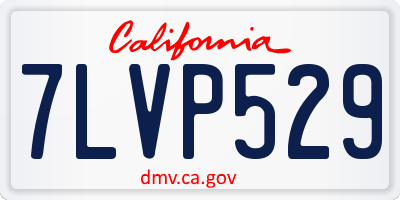 CA license plate 7LVP529